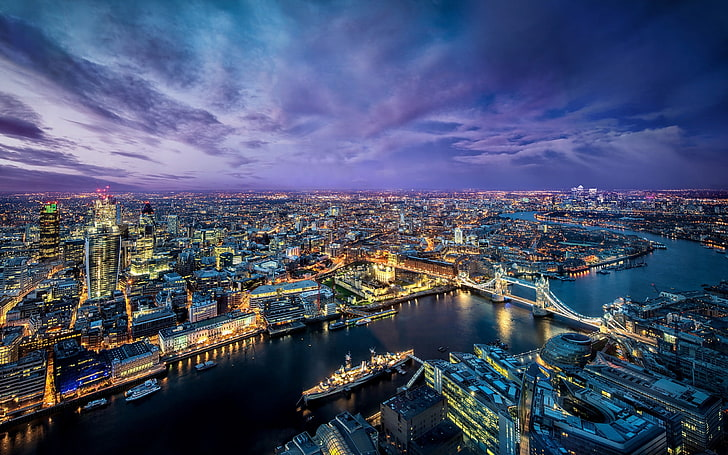 London's skyline at dusk